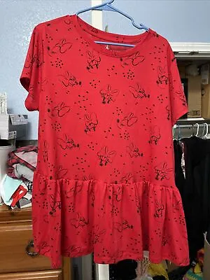 Disney Minnie Mouse Red Baby Doll Top Women’s XL • $24.99