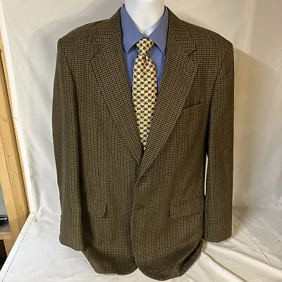 Stafford Mens Jacket Sportcoat 42XL 42 XL Wool Blend Brown Houndstooth • $39.99