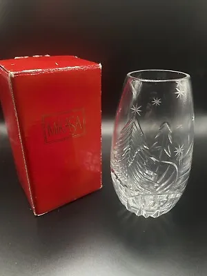 Mikasa Crystal White Christmas Tree Vase XY 563/614 5 1/2” Inches Clear Glass • $15