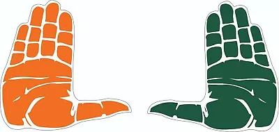 Miami Hurricanes Inspired Hands Full Size Football Helmet Decals • $14.75