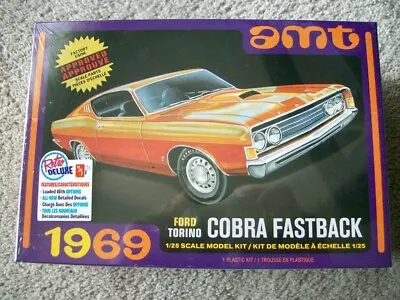 AMT 1969 Ford Torino Cobra Fastback 3-in-1 1/25 Model Kit - AMT1217M • $10