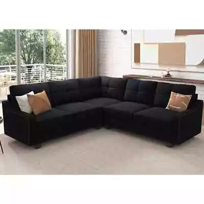 Convertible Sectional Sofa Velvet L Shaped Couch Reversible 4 Seat Corner Sofas  • $1290.99