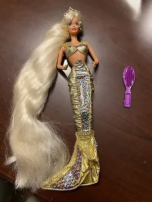 Jewel Hair Mermaid Barbie Doll Gold Blonde Barbie 1995 Mattel Vintage • $65