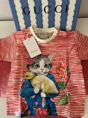 $457.41 • Buy Gucci Children Yuko Higuchi Collaboration Child T-shirt Cat Size 12/18 Cotton