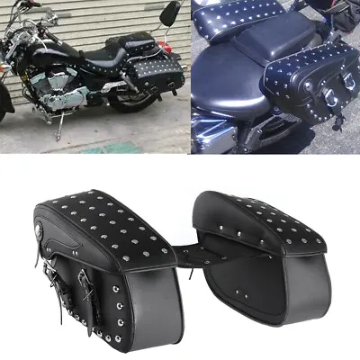 $129.99 • Buy Motorcycle Saddlebag Side Luggage For Yamaha V Star 650 950 1100 1300 XVS Custom