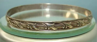 Vintage Danecraft Sterling Silver Flora Design Bangle Bracelet • $49.99