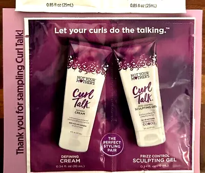 NOT YOUR MOTHER'S Curl Talk Defining Cream & Frizz Sculpting Gel Samples TRAVEL • $7.99