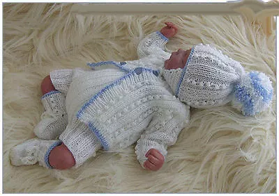 Baby Knitting Patterns Dk 25 Jacob Boys Or Reborn Dolls Precious Newborn Knits • £3.99