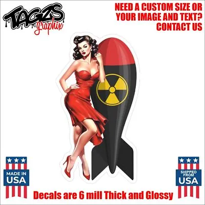 Sexy Pinup Girl Bomb V2 Printed & Laminated Window Decal Sticker Car Truck SUV • $15.99