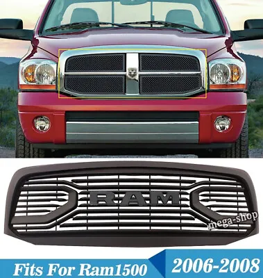 Front Grille W/Letter For Dodge Ram 1500 2006-2008 Grill Black Big Horn Mesh • $209.99