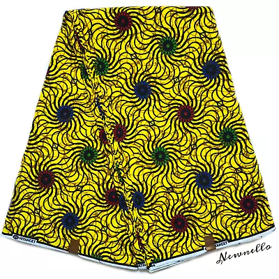 £1.98 • Buy African Fabric Wax Print 100% Cotton Ethnic Ankara Fat Quarters Yards Yellow