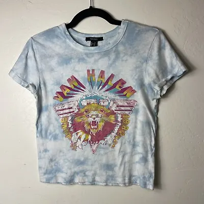 Forever 21 Van Halen Tie Dye Retro Shirt Size Small Stretch Cropped • £7.72