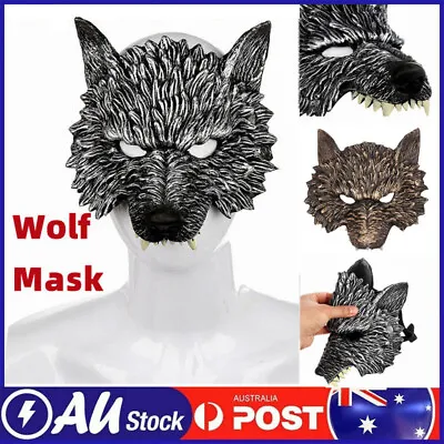 Wolf Half Face Mask Cosplay Costume Masquerade Mask For Props Kid Adult Headgear • $14.99