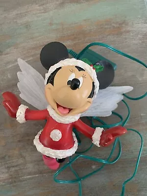 Rare Disney Minnie Mouse Santa Angel Tree Topper With Fiber Optic Colored Wings  • $35