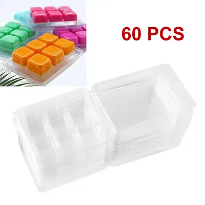 £15.49 • Buy 60x Plastic Wax Melt Clam Shells Moulds Containers Wickless Candle Molds Set