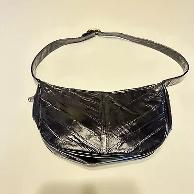 Vintage Womens Genuine Eel Skin Handbag W/ Shoulder Strap Made In Korea • $22.31