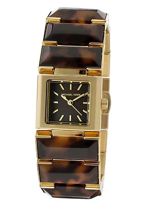 New Michael Kors Gold Tonebrown Tortoise Acrylicresin Bracelet Watch Mk4250 • £158.51