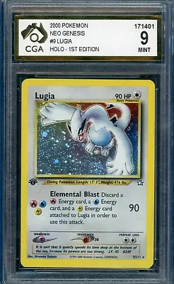 LUGIA 1st EDITION HOLO RARE Pokemon Card Neo Genesis WOTC 9/111 CGA MINT 9 PSA • $610