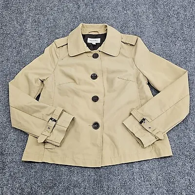 Merona Pea Coat Women's Size Small Beige Long Sleeve Button Down Collared Jacket • $21.55