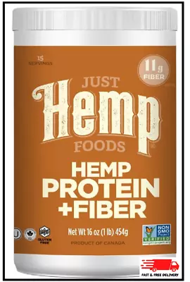 Just Hemp Foods Hemp Protein & Fiber Powder 11g Per Serving 16 OZ EXP 3/24 • $23.99
