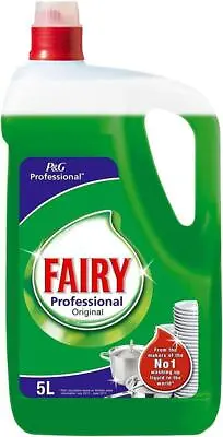 Fairy Liquid 5 Litre Washing Up Dishes Rinses Off Easily Leaving Dishes Clean • £19.99