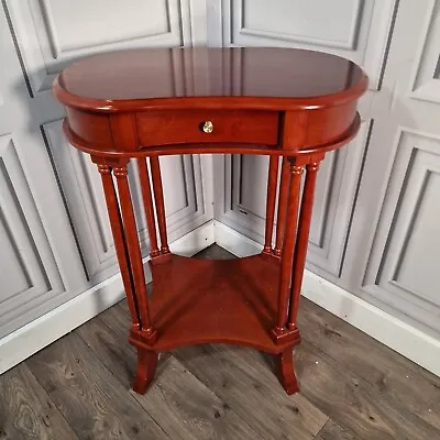 Vintage Turned Wooden Hall Console  Kidney Lamp Table - Mahogany Sorrento Style  • £69.99