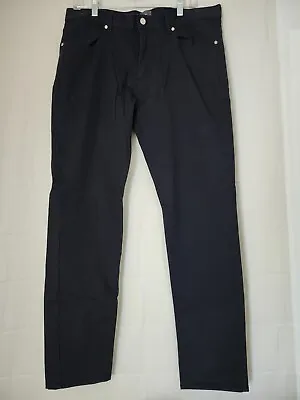 H & M Men's  Slim Fit Pants 34 X 31 Black Cotton Blend Very Good Condition • $25