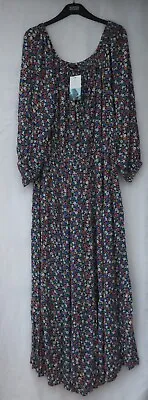 Ladies Marks And Spencer Multi-coloured Floral Maxi Beachwear Dress Size 16 • £24.50