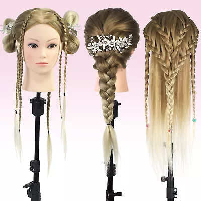 26 Inch Training Head Hairdressing Cosmetology Styling Mannequin Doll +Braid Set • £12.99