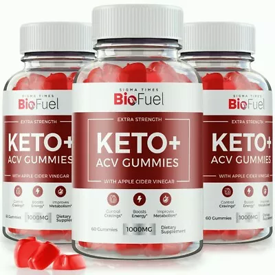 (3 Pack) Bio Fuel Keto ACV Gummies For Advanced Weight Loss & Maximum Strength • $39.95