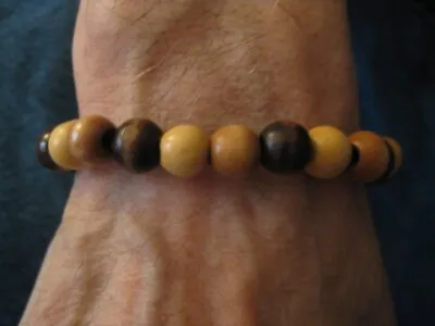 9 Inch Masculine Man's Bead Bracelet Wood Stretch Valentine's Day Gift New 2024 • $9.95