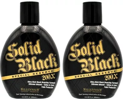 Millennium SOLID BLACK SPECIAL RESERVE 200X Bronzer Dark Tanning Lotion- 2PACK • $65.95