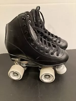 Pacer Stratos Traditional Quad Roller Skates Black Sz 5 • $35.99