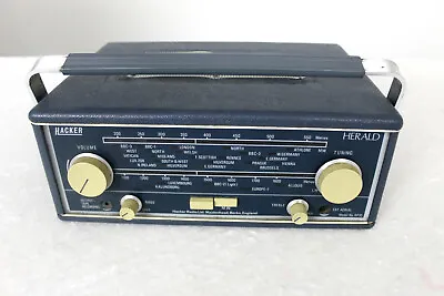 Vintage HACKER HERALD RP35 MW/LW Radio In Blue Spares Or Repairs FREEPOST • £39.99