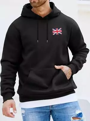 Hoodie Classic Hooded Mens British Flag Print Pullover Casual Jumper Union Jack • £18.68