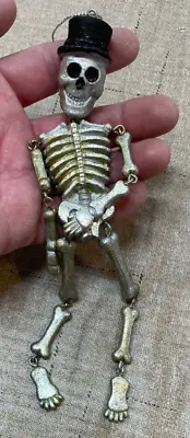 Vintage? Jointed Halloween Resin Skeleton Figure Decor Collectible Prop Horror • $29.90