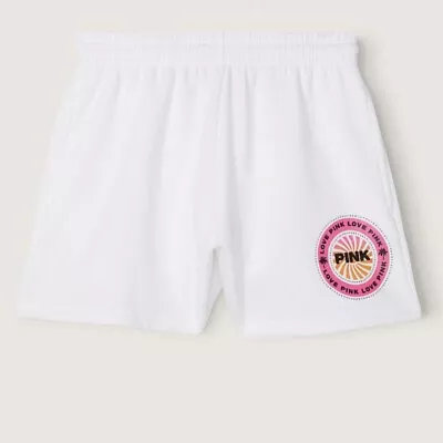 Victoria's Secret VS PINK Campus Sweat Shorts White Tropical Palm Shine XXL NWT • $29.50