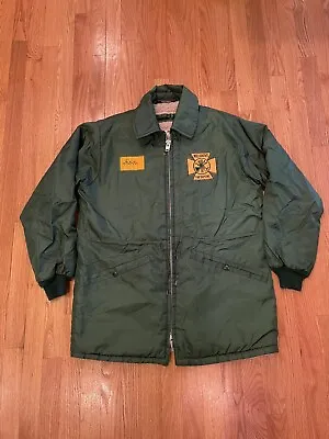 Vintage 70's West Wind Millgrove Fire Department Jacket Sherpa Lining Sz Medium • $59.95