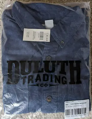 Duluth Trading Mens Free Swingin Flannel Relaxed Fit Shirt Night Blue XL • $32