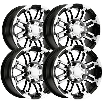 (4) Vision 375 Warrior 15x7.5 5x4.5  -12mm Black/Machined Wheels Rims 15  Inch • $387.96