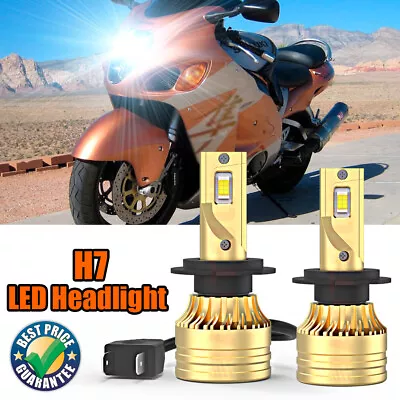 White H7 LED Headlight Motorcycle Bulbs For Suzuki Hayabusa GSX1300R 1999-2007 • $29.99