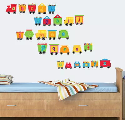 £5.99 • Buy Childrens Alphabet Train - Pack Of 26 - Wall Vinyl Stickers Engine Learning Abc