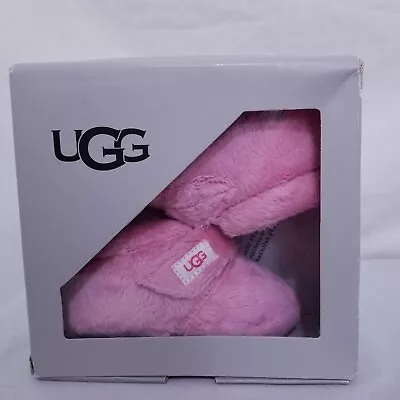 UGG Bixbee Bootie Infant Pink Baby Crib Shoes Boots 12-18 Months NEW Fuzzy Furry • $29.99