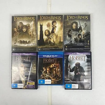 The Lord Of The Rings Trilogy + The Hobbit Trilogy 6 Movies DVD + Free Postage • $23.95