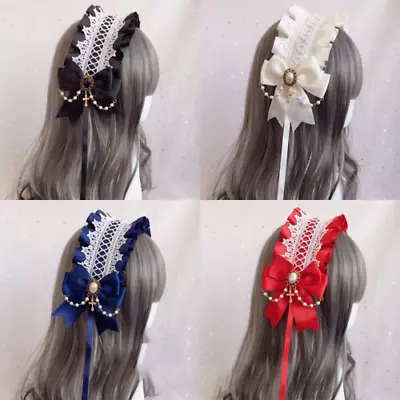 Lolita Headdress Japanese Style Dark Sweet Hair Accessories Maid Headband Gothic • $39.04