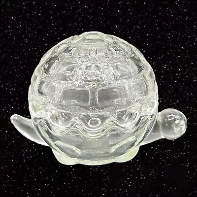 Vintage Anchor Hocking Trinket Box Turtle Glass Candy Dish Lid Candy Dish 3”T 5” • $18