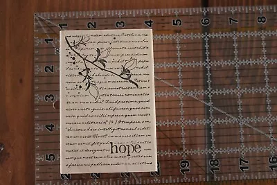 MEMORY BOX HOPE COLLAGE Floral Script Wood Rubber Stamp M • $10