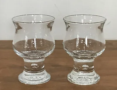 2 Vintage Crown Corning Hunter Bubble Base Glasses Retro 70’s - 130ml • $13