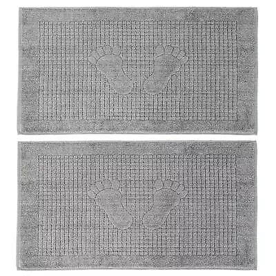 2 Pack 100% Cotton Bath Mat Set - Bathroom Floor Towel - Reversible Machine W... • $36.25