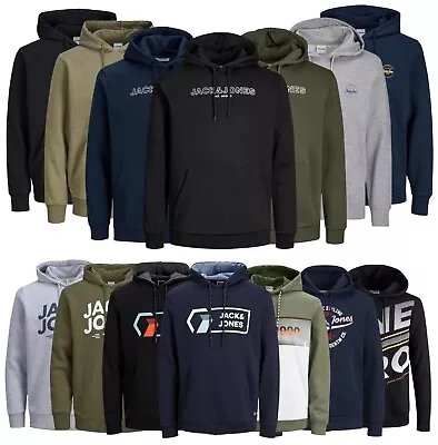 Mens Hooded Sweatshirt Jack & Jones Designer Logo Hoody Pullover Top XS-3XL • £16.99